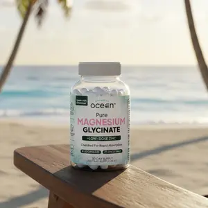 Organics Ocean Pure Magnesium Glycinate for Sleep Leg Cramps Stress Relief | 275mg Chelamax Minerals from the Dead Sea | Low-Dose Zinc for Absorption | No Fillers | Third Party Tested | Vegan | GMP Certified | 90 Easy to Take Capsules | Dietary Supplement
