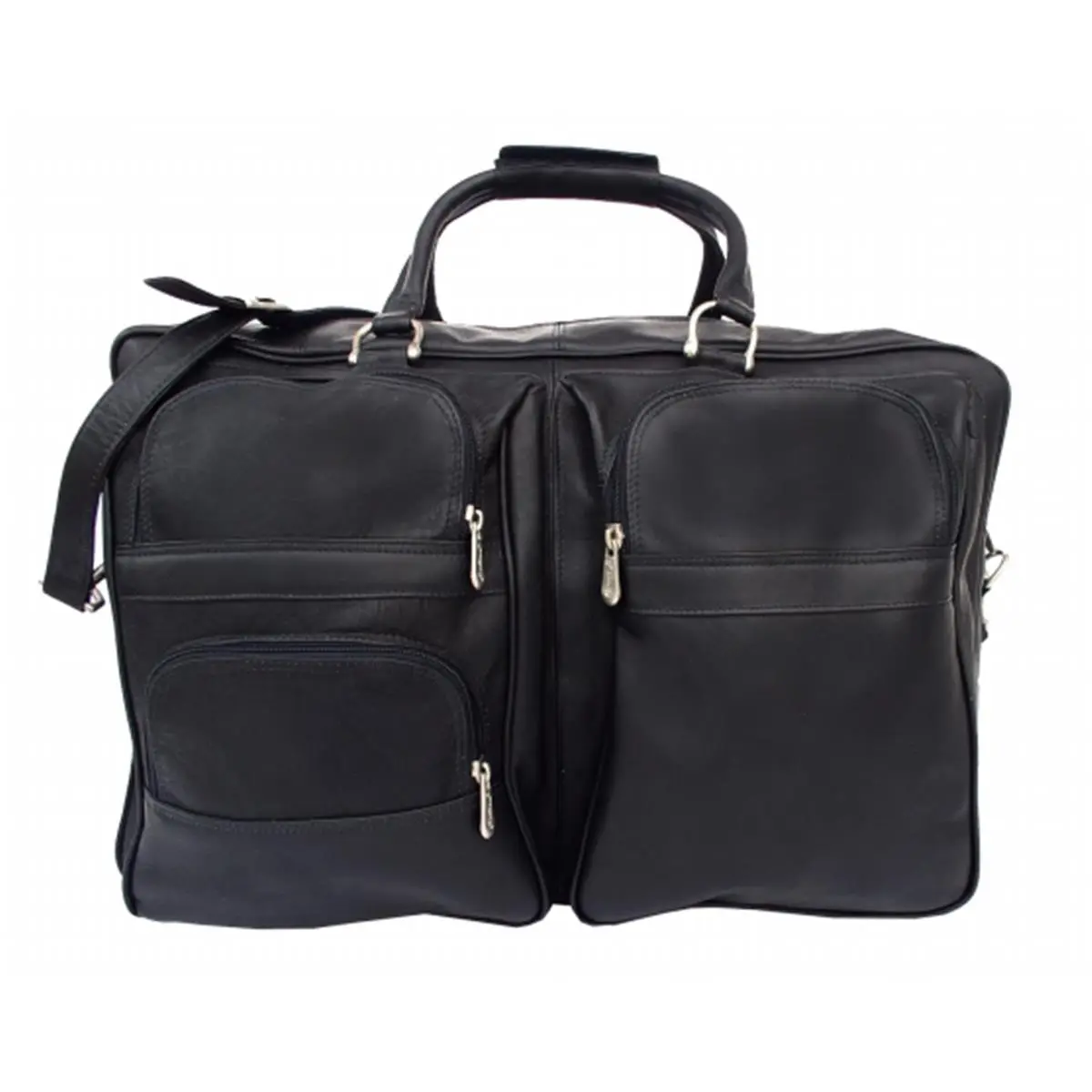 212 MAIN Piel Black Complete Carry-All Travel Bag - Multi-Compartmentalized, Durability-Focused Zipped Travel Bag with Natural Hide Top-Grain Construction, Zip Closure, Multi-Compartmentalized Travel Bags, Durability Travel Bags