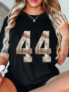 100% Cotton Unisex Baseball Jersey Number 44 Outfit Distressed Ball Design T-Shirt