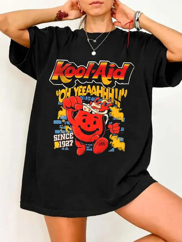 Vintage Kool Aid Man 90s Graphic Tee, Funny Cartoon Character Shirt, Nostalgia Meme Tshirt