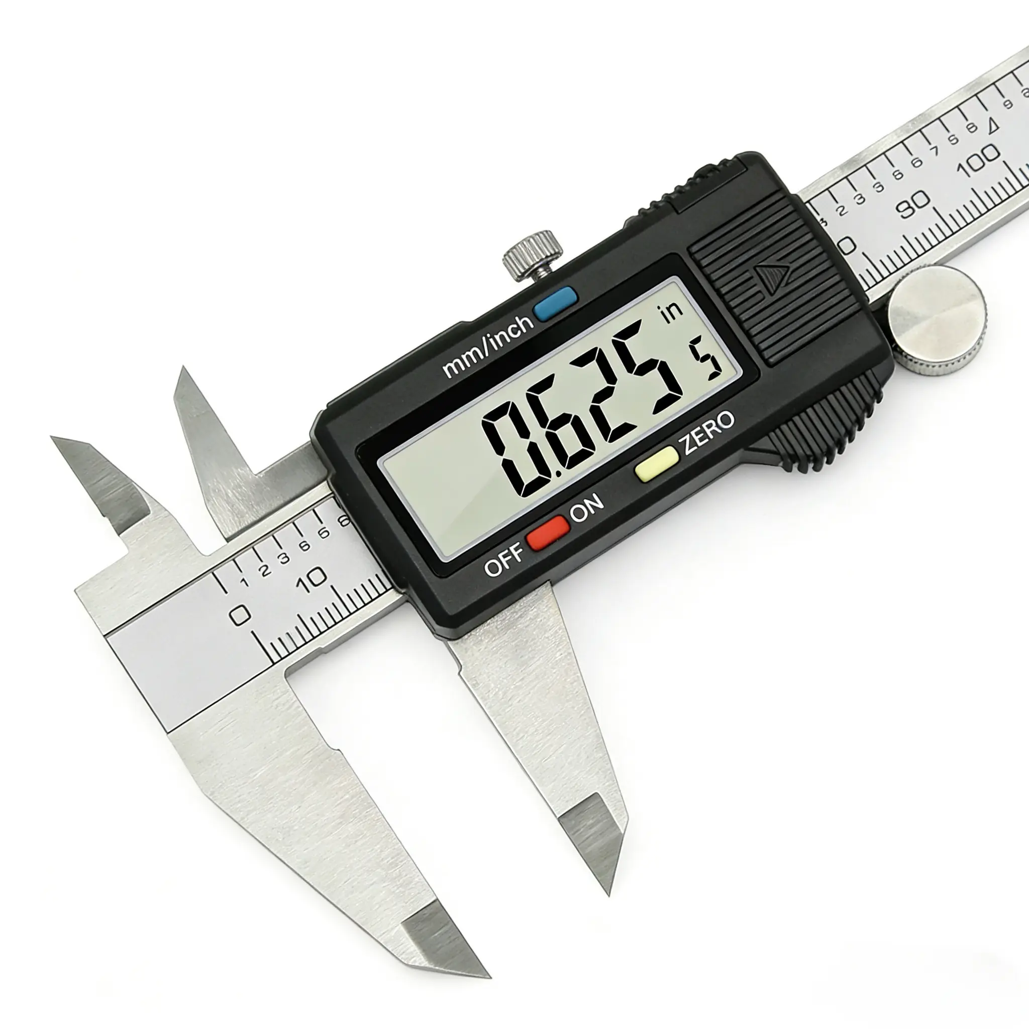 6-Inch Solid Hardened Stainless Steel Ultra Precision Vernier Callipers - Digital Electronic Hand Measuring Tool with Large LCD Display, Large LCD Screen, Easy Readings, Inch/Metric/Fraction Conversion, Included Batteries for DIY, Home Use, Calipers
