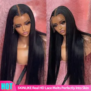 【Hot Sale】Lemoda 13x6 SKINLIKE Real HD Lace Wigs 200% Density Straight 13x4 Full Lace Frontal Wigs 15A Brazilian Straight Virgin Human Hair Lace Front Wig Invisible 0.1mm Ultra-thin Frayed Ends Tiny Knots summerwins
