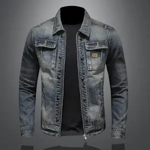 2026Men'S Retro Classic Denim Jacket Autumn Street Trend Handsome Riding Windproof Men'S Clothing High Street Casual Lapel Jacket..