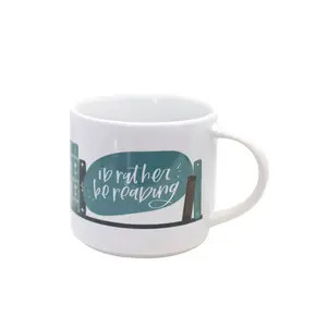 Ceramic I'd Rather Be Reading Mug for Coffee and Tea