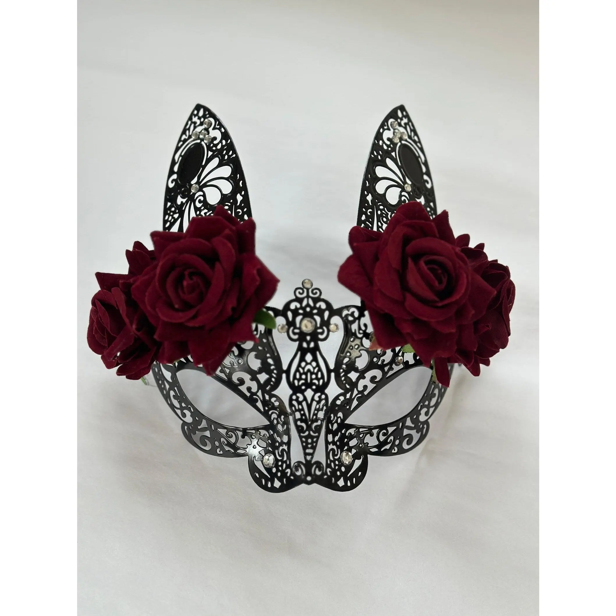 Metal Bunny Mask - Black/Red