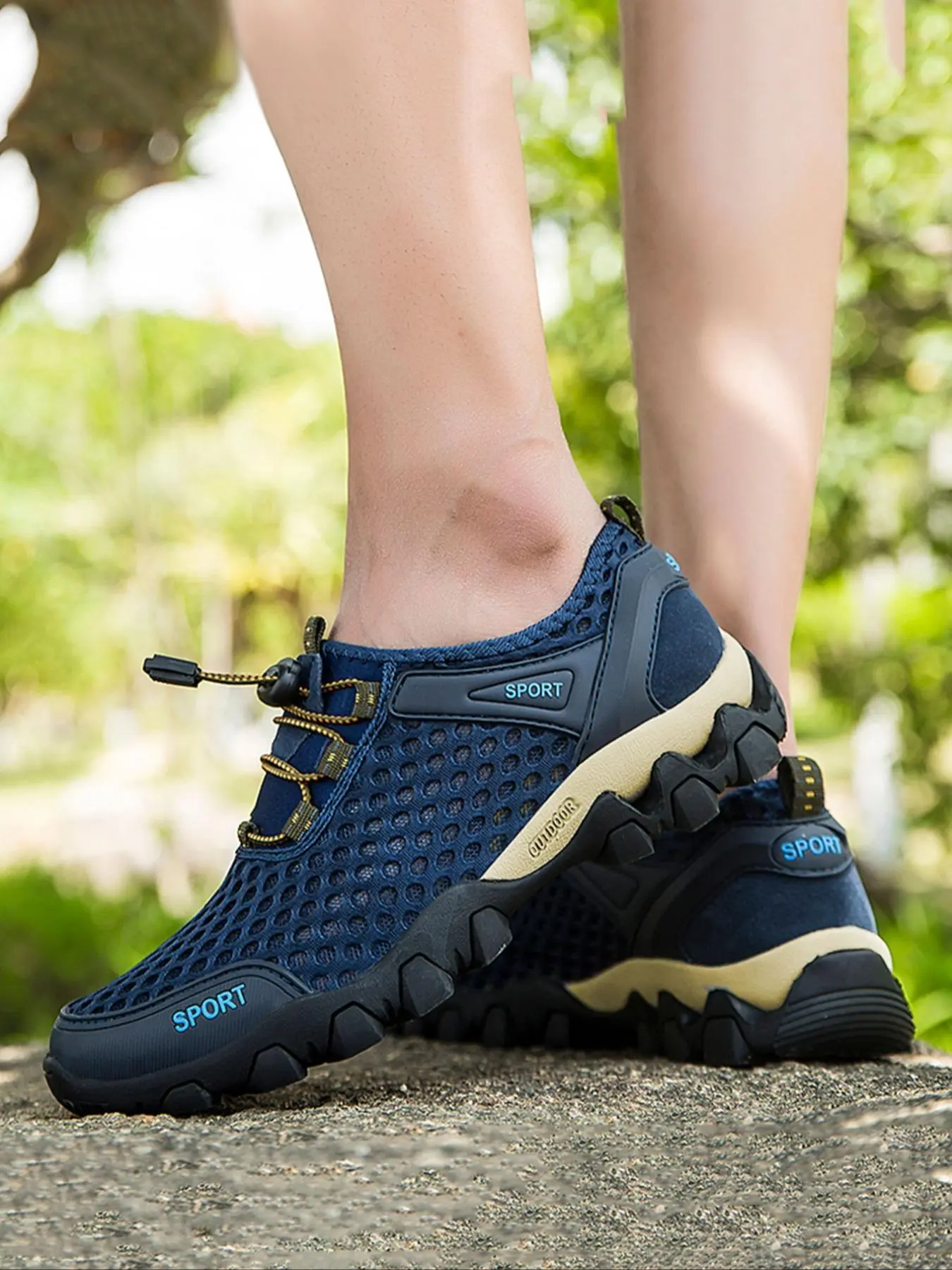 Men's Sports Water Shoes, Lightweight Breathable Comfortable Sports Water Shoes, Outdoor Beach Shoes for Hiking, Camping, Fishing, Wading Shoes, Sporty Water Shoes