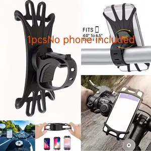 Bicycle Phone Mount for 4-7 Inch Phones, 360° Rotatable Shockproof Grip, Durable Abs GPS Holder, Road/bike Use, Hands-Free Navigation