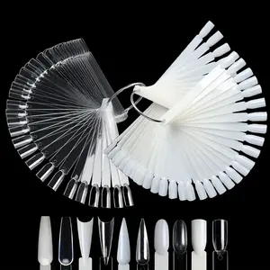 Clear Nail Swatches Sticks Nail Art Supplies For Nail Art Polish Display And Home, Transparent Nail Practice Tips Sample Sticks Color Display Board Accessories With Ring