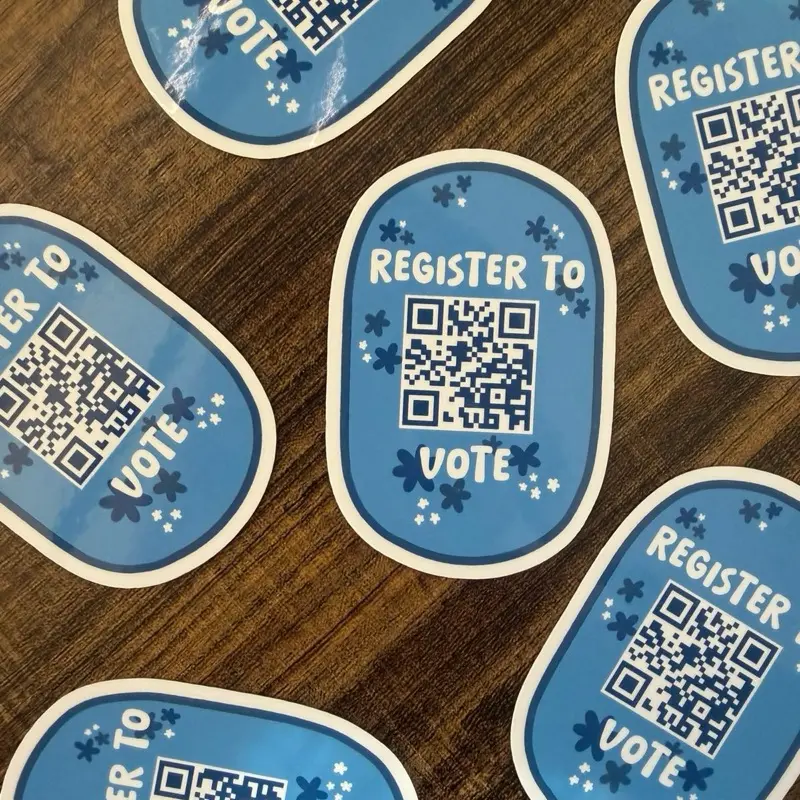 Register to Vote QR Code Vinyl Sticker