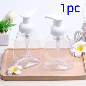 10 Ounce Oval Transparent Plastic Soap Dispenser Pump Bottle, Refillable Liquid Hand Soap Container, Ideal for Bathroom and Kitchen Use, Bathroom Accessory