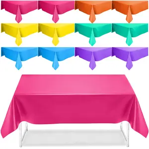 Mindow 12 Pack Color Plastic Tablecloth Disposable