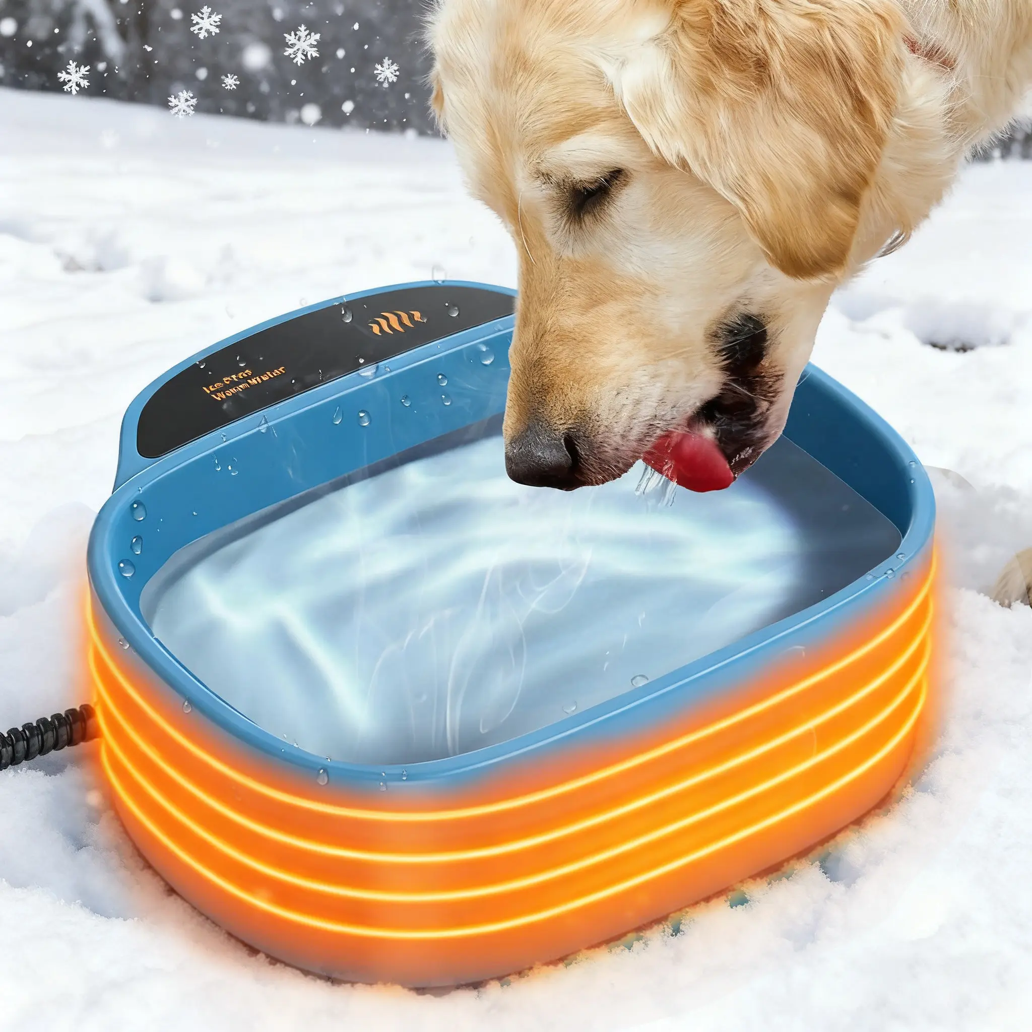 【FireSale&FreeShip】Large Heated Water Bowl for Chicken 108OZ Waterproof Pet Bowl Heater for Chickens Rabbits Livestocks Heated Bird Bath for Winter 0.85 Gallon Capacity 30 Watts Power