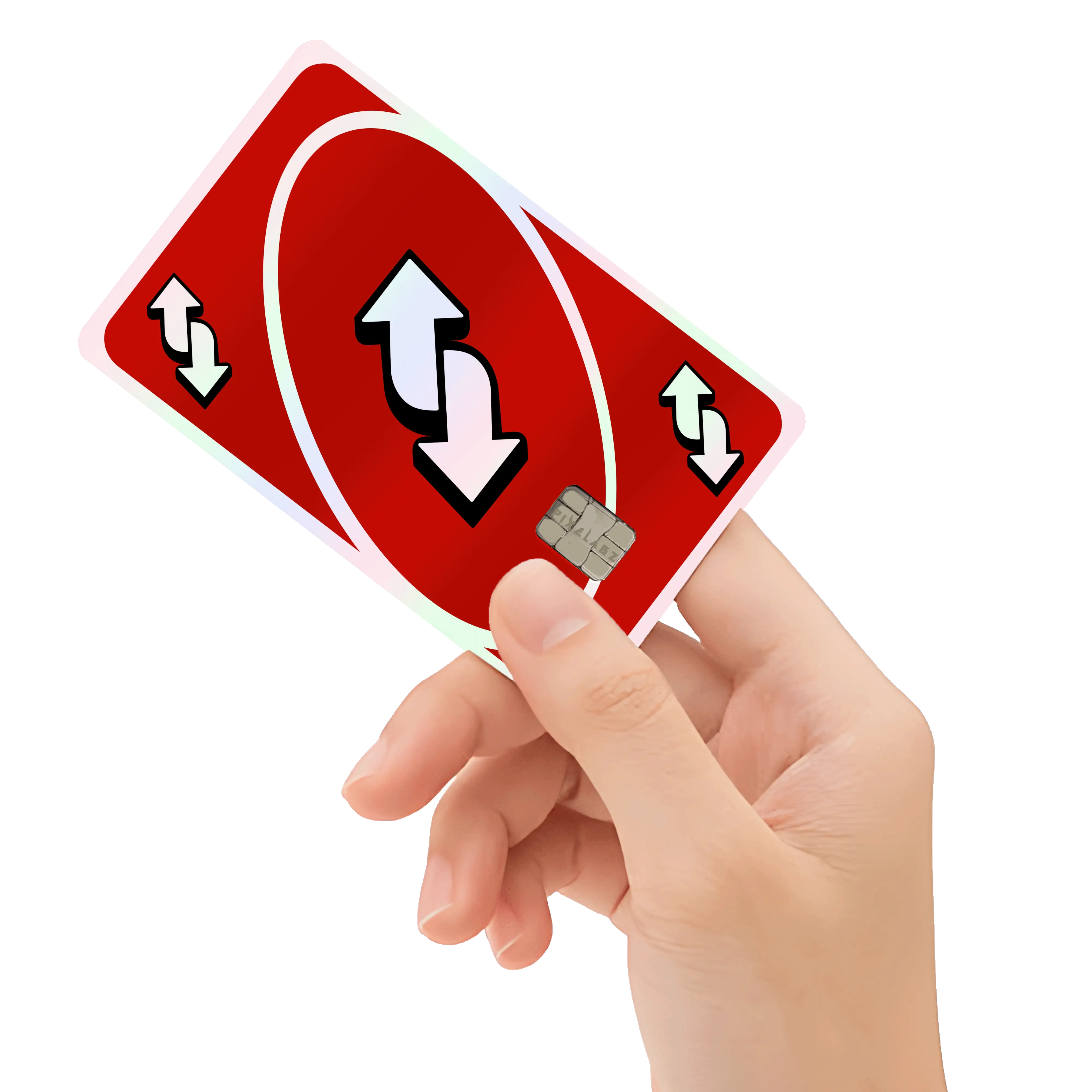 Uno Reverse Draw +4 Holographic Credit Card Decal