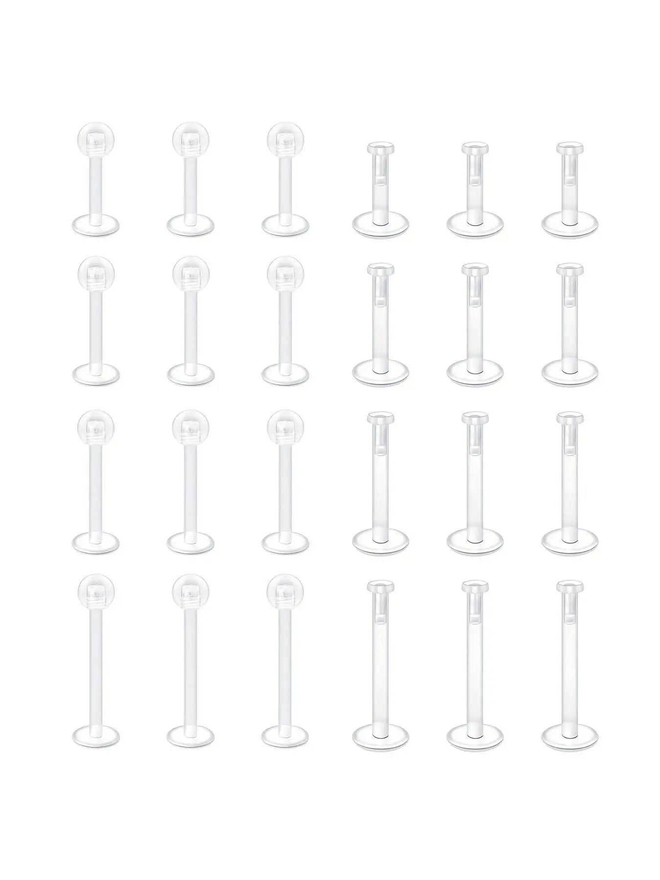 Transparent Nose Studs, 24pcs Lip Studs for Women & Men, Piercing Jewelry for Daily Use, Fashion Jewelry for Party, Exquisite Jewelry for Gift
