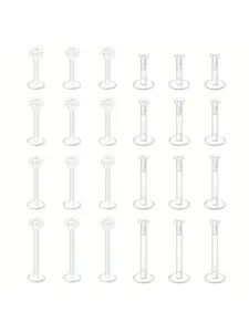 Transparent Nose Studs, 24pcs Lip Studs for Women & Men, Piercing Jewelry for Daily Use, Fashion Jewelry for Party, Exquisite Jewelry for Gift