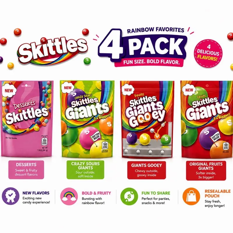 Assorted UK skittle bundle of 4 Assorted UK skittle bundle of 4