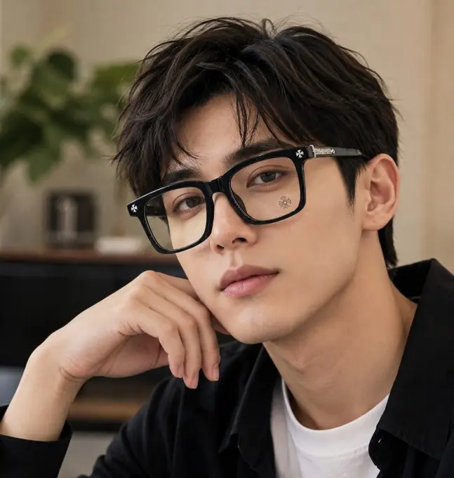 Modern Oversized Square Clear Lens Glasses – Black Frame Unisex Fashion Eyewear