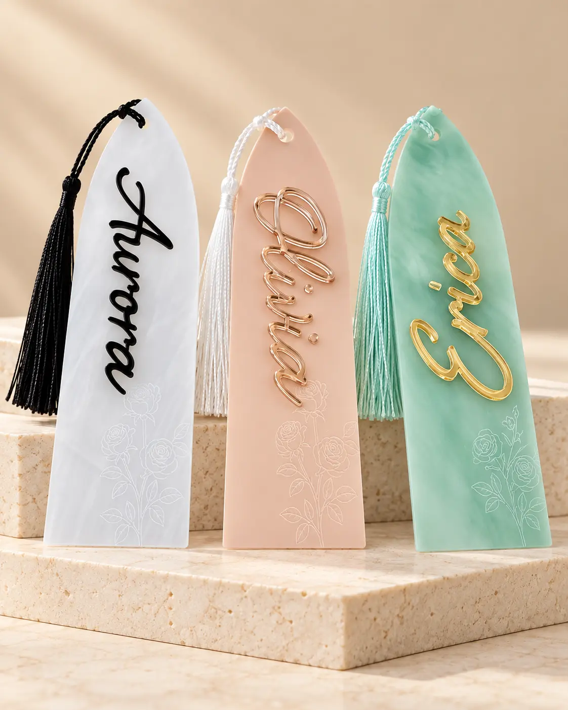 Personalized Acrylic Bookmark with Name | Custom Book Lover Gift