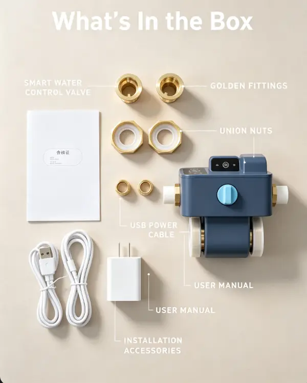 3/4 in Size Smart Home Water Leak Protection Shut Off Valve (Model 900-001) - Built-in Flow Mtr Detector, Leak Detection, Automatic Water Cut Off, for Household Use Kitchen & Bathroom Pipes, Smart Home Controls