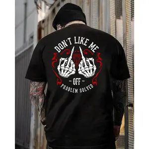Don’t Like Me, F*ck Off, Problem Solved T Shirt – Funny Skull Middle Finger Hoodie, Biker Humor Sweatshirt