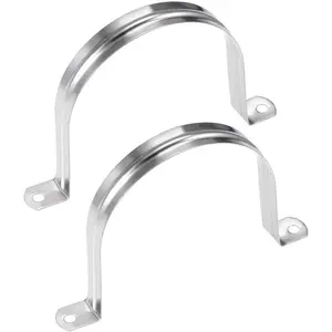 2 Pcs 5inch Rigid Pipe Strap,Two Hole Stainless Steel Strap U Bracket, Widened Tube Strap Tension Clip Assortment Kit Heavy Duty Pipe Clamp（133mm）