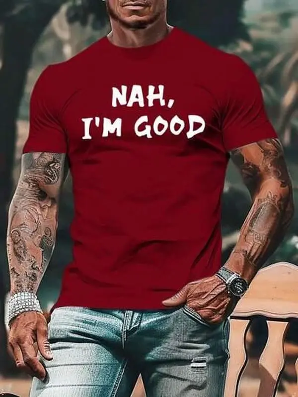Manfinity Homme Men's Short Sleeve T-Shirt With Slogan Print