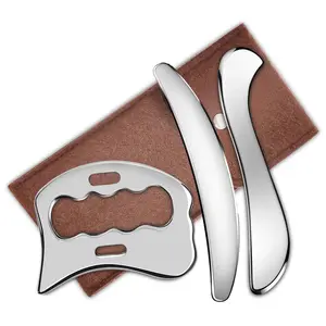 1/2/3pcs set 304 Stainless Steel Gua Sha Muscle Scraper Tool, Myofascial Scraping Tools, Lymphatic Drainage Massager, Soft Tissue Massage Tool