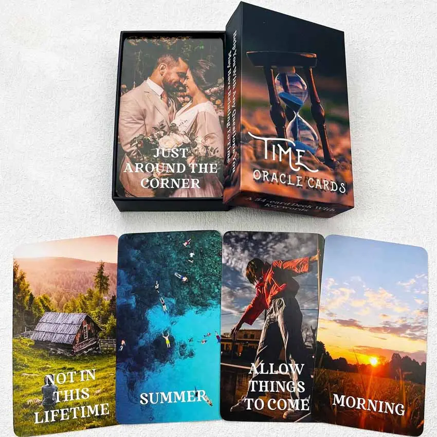 Time Oracle Cards Deck, 1 Box Divine Timing Oracle Cards for Beginners, Answers to All Your Timing Related Questions, Fun Card Game Suitable for Family and Friends Gatherings, Tarot Card Game, Card Games for Families, Card Games for Teens
