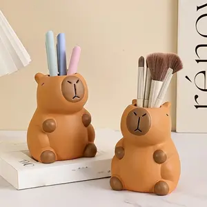 1/2 Counts Capybara Pen Holder - Cute Desk Organizer for Makeup Brushes & Stationery, Cute Desk Accessories
