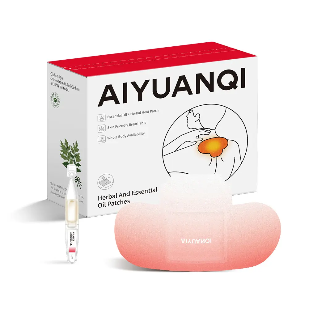 AIYUANQI Herbal Essential Oil Heat Patches - Self-Heating Hot Compress for Shoulder Knots, Deep Tissue Comfort, 4-6 Hour Therapy