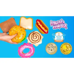 MushMeez - TABA Squishies - Hotdog Jumbo 4.5 inches (layered, squishy, stress-reliever toy)