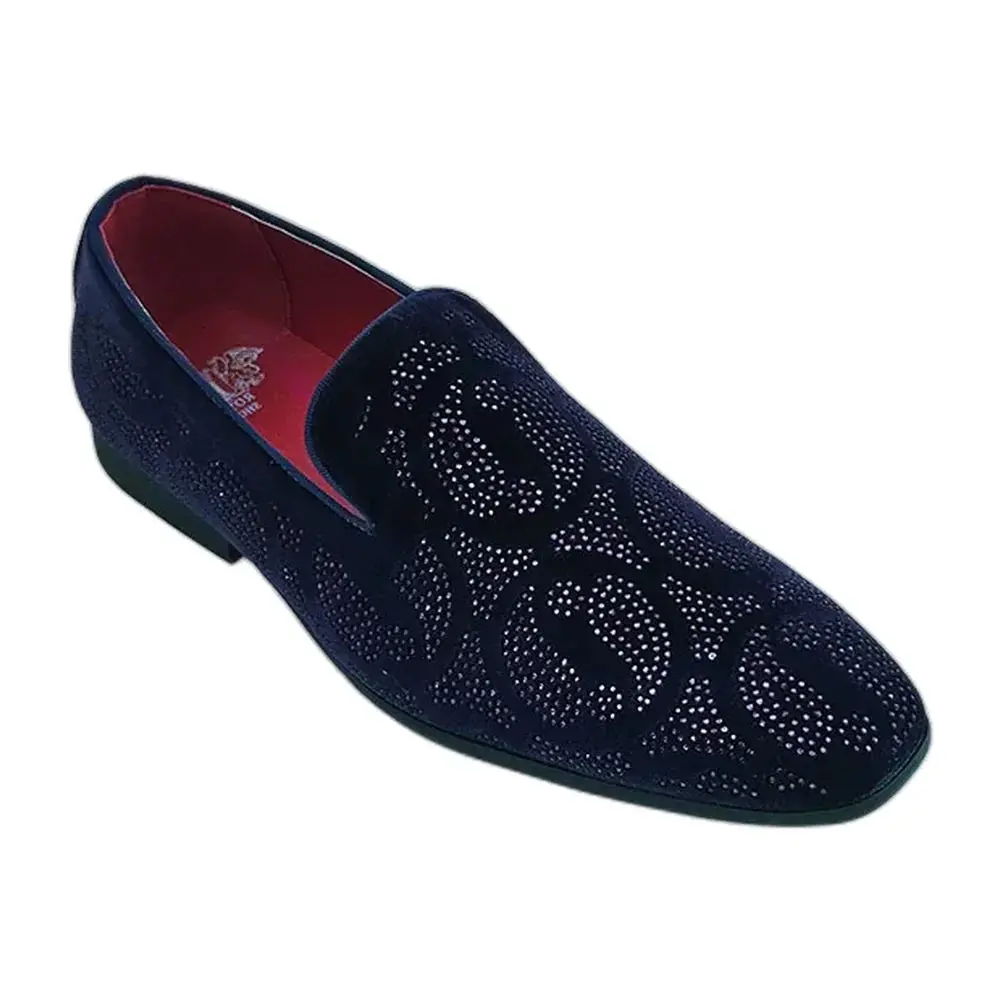 Navy Velvet Loafer | Men's Dress Shoe
