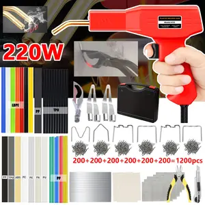 Plastic Welder Upgraded Hot Cutting Knife Head 2 In 1 Plastic Welding Kit 1200Pcs Hot Stapler Plastic Repair Kit With 100Pcs Plastic Welding Rods And 6 Types Staples Repair For Car Bumper Most Plastic