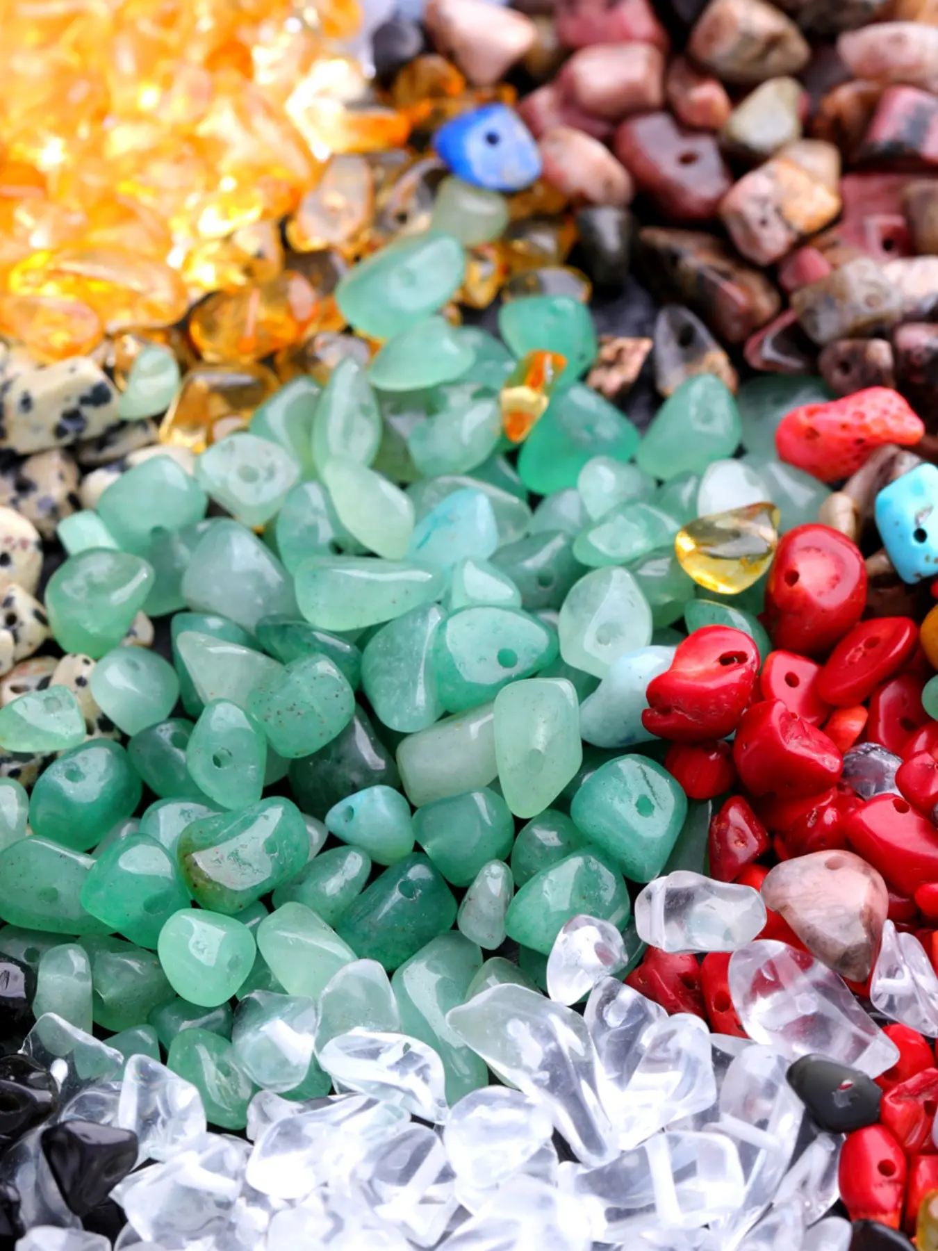 200pcs Mixed Color Natural Crystal Beads, 5-8mm Irregular Shape, DIY Jewelry Making Supplies, Beads For Jewelry Making, Bracelet Necklace Materials, Bagged Loose Beads