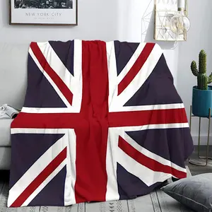 The Flag Of The United Kingdom Printed Flannel Blanket, 1 Count Soft Comfortable Throw Blanket, Cool Bedroom Blanket, Warm Napping Blanket for Home, Flannel Cozy Blanket
