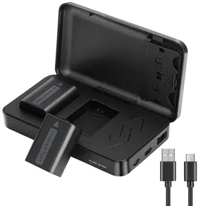 JYJZPB A6000 NP-FW50 Replacement Battery Charger Set Compatible for Sony Alpha A6400 ZV-E10 A7II A5100 A6500 A6300 A6100 A7 A7RII A7SII A7S A7S2 A7R A7R2 Camera Battery Charger Case with Dual Channel Durable Camera Accessory