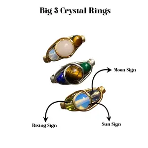Handmade Customized Big 3 Zodiac Crystal Ring Custom