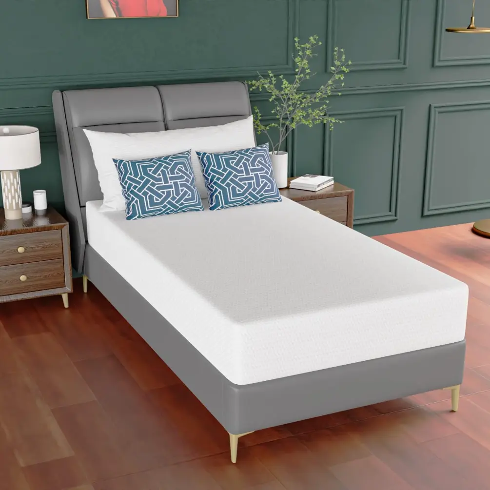 5 Inch Mattress Green Tea Memory Foam Mattress CertiPUR-US Certified,Removable Soft Cover,Fiberglass Free,Twin mattresses for Bed Frame, Bunk Bed, Trundle, Daybed,White