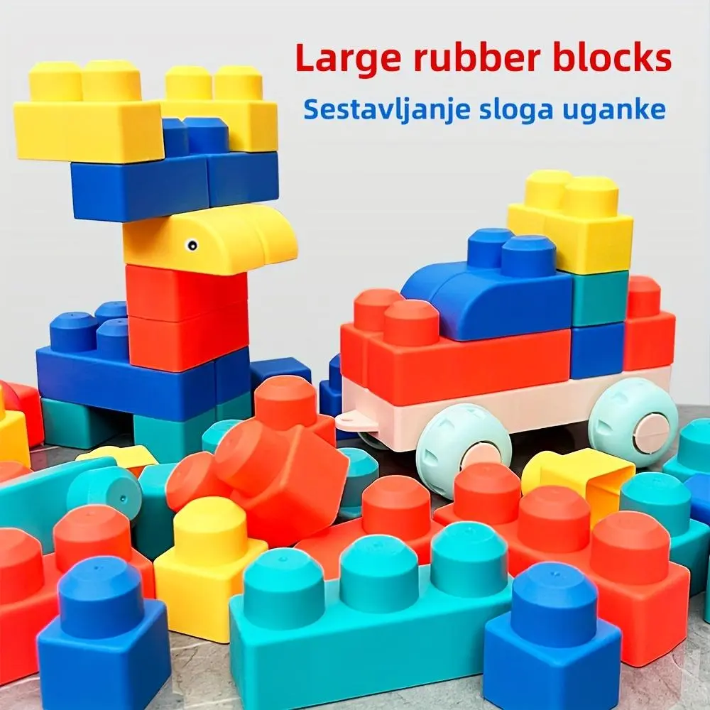 Large Soft Rubber Blocks for Building, Designed As Educational Toys to Enhance ' Motor Skills And Cognitive Development. Perfect Gifts for Halloween, Thanksgiving, Christmas, Or Birthdays