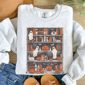 Ghost Bookcase Sweatshirt - Ash Grey