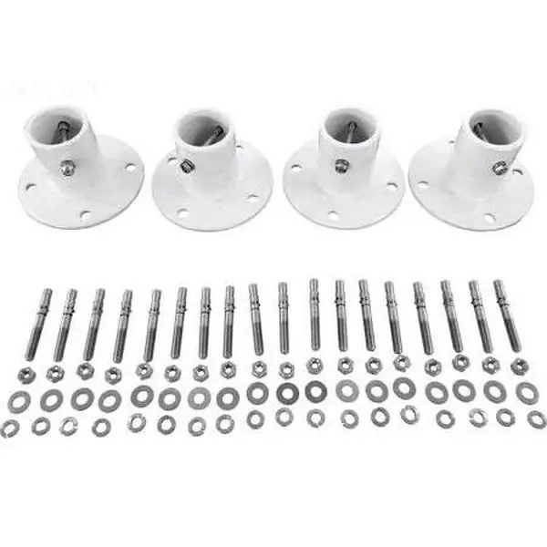 212 MAIN Aluminum Deck Mounted Anchor Flange with Carbon Bolt, 1.9" Tubing for Aquatic Fitness, Sports & Outdoor Fitness Equipment