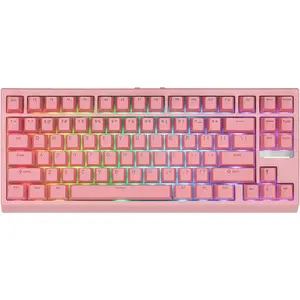 G84 80% RGB Gaming Mechanical Keyboard, 2.4GHz/ Type-C/BT  Keyboard, QMK/VIA Programmable, Hot-Swappable, NKRO, with Shine Through PBT Keycaps for Gamers (, Creamy Jade )