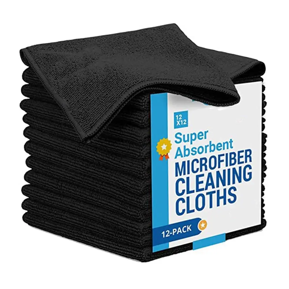 Microfiber Cleaning Cloth, 12pcs Car Washing Towel, Thickened Cleaning Towel for Home Hotel, Summer Essentials, Cleaning Gadgets for Home, Kitchen Acc