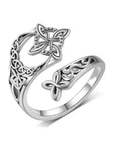 Vintage Celtic Knot Ring Witchcraft Adjustable Open Hecate Ring Pagan Wicca Circle Amulet Jewelry for Women Casual Style All Seasons Fashionable Jewelry Accessories