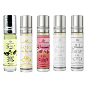 (5pc Bundle) Spanish Vanilla , Soft, Sabaya, Silver, Sultan - 6ml Perfume Oil Roll-On by Al-Rehab