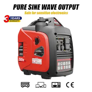 2500W Portable Inverter Generator – Super Quiet Gas Powered Backup for Home Outages & RV Camping, Manual Start, CO Sensor, ECO Mode, Long Runtime, Lightweight EPA-Certified Portable Generators