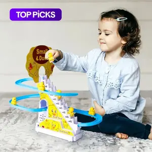 Small Ducks Climbing Toys, Electric Ducks Race Track Chasing Game Set, Playful Roller Coaster Toy with LED Flashing Lights & Music #TOP PICKS