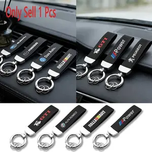 Car keychain with personalized and creative design. This leather key ring is suitable for keychains for Mercedes-Benz, Volkswagen, Toyota, BMW, Honda, Audi, Nissan and other car brands. It comes with keychain rings and rope hanging pieces.