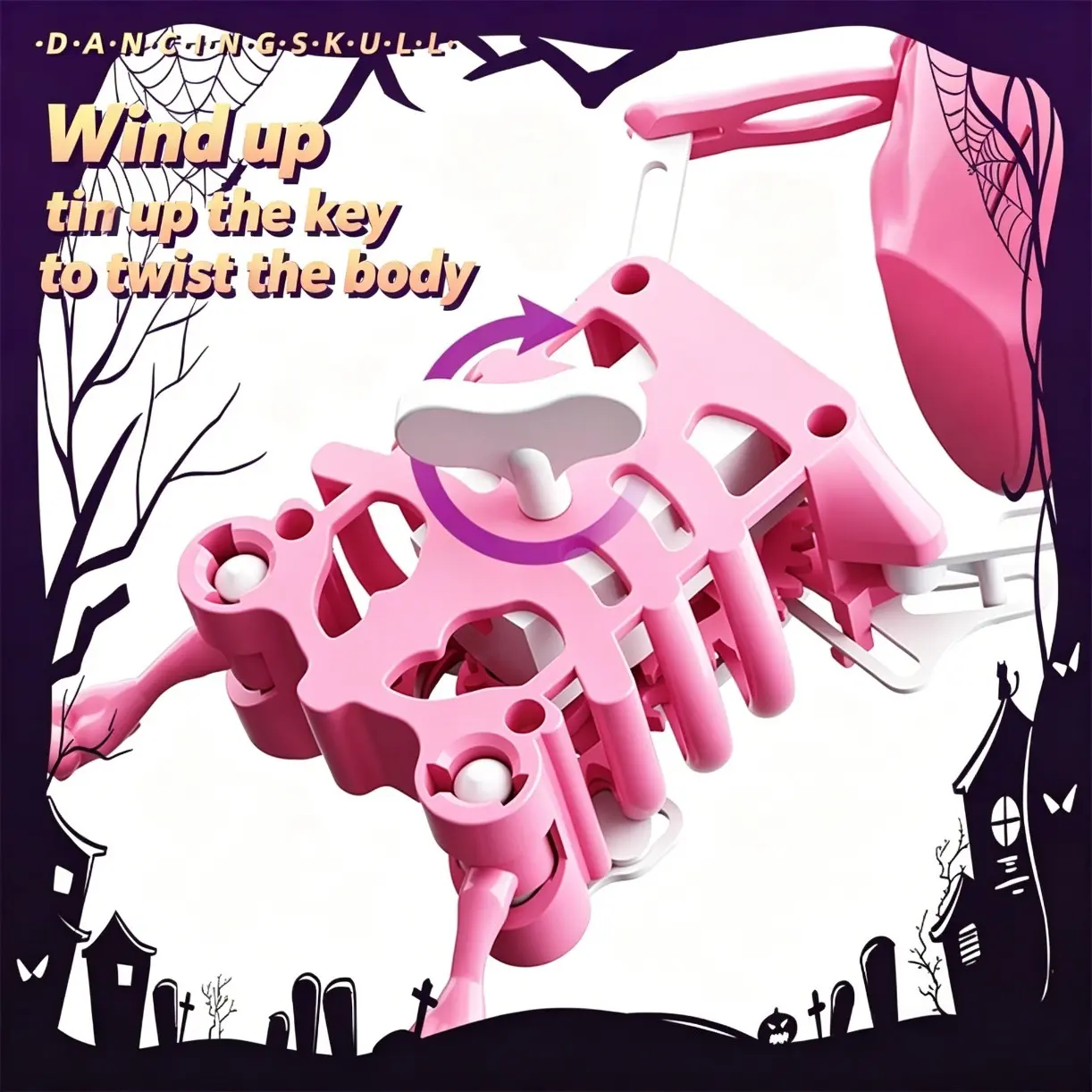 Dancing Skeleton Toy — 3D Rocking Wind-up Desktop Toy | Ideal for Office Decor, Stress Relief & Relaxation | Holiday Gift (Christmas & Halloween) | Creates a Joyful Atmosphere | Alleviates Stress Dancing Skeleton Toy — 3D Rocking Wind-up Desktop Toy | Ideal for Office Decor, Stress Relief & Relaxation | Holiday Gift (Christmas & Halloween) | Creates a Joyful Atmosphere | Alleviates Stress