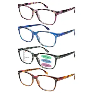 4-Pack Progressive Multifocal Blue Light Blocking ReadingGlasses Stylish accessories,exclusively for women.Springhinges with three-level vision adjustment for comfort anddurability.ldeal for computer work,reading,and dailycommuting. Durable Gift Mix Color
